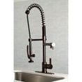 thumbnail image 2 of Gourmetier LS8505CTL Continental Single-Handle Deck-Mount Pre-Rinse Kitchen Faucet with Pot Filler, Oil Rubbed Bronze, 2 of 9