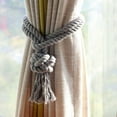 thumbnail image 1 of GHSDFBB Lot de 4 Attaches de Rideaux en Coton Naturel, Attaches de Rideaux Décoratifs Faits à la Main (Gris à Pompons), 1 of 3