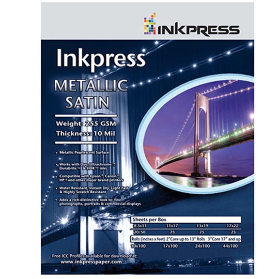 Inkpress Metallic Satin Paper 8.5x11in. - 20 Sheets