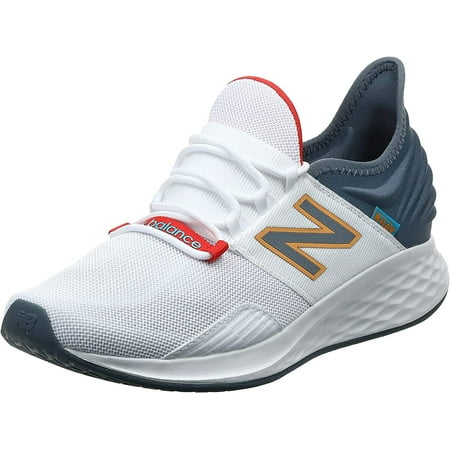 New Balance Mens Fresh Foam Roav V1 Sneaker 7.5 White/Ocean Grey/Habanero