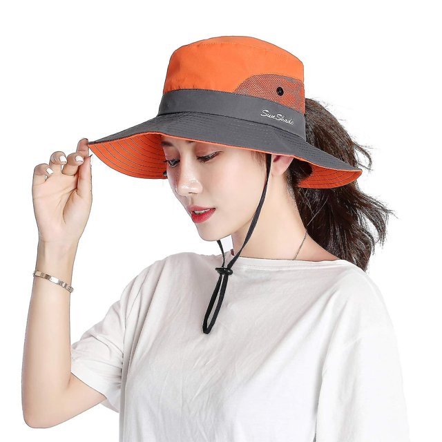 Sombreros de sol para mujer, ala ancha, protección UV, malla plegable, senderismo al aire libre, sombrero de pesca