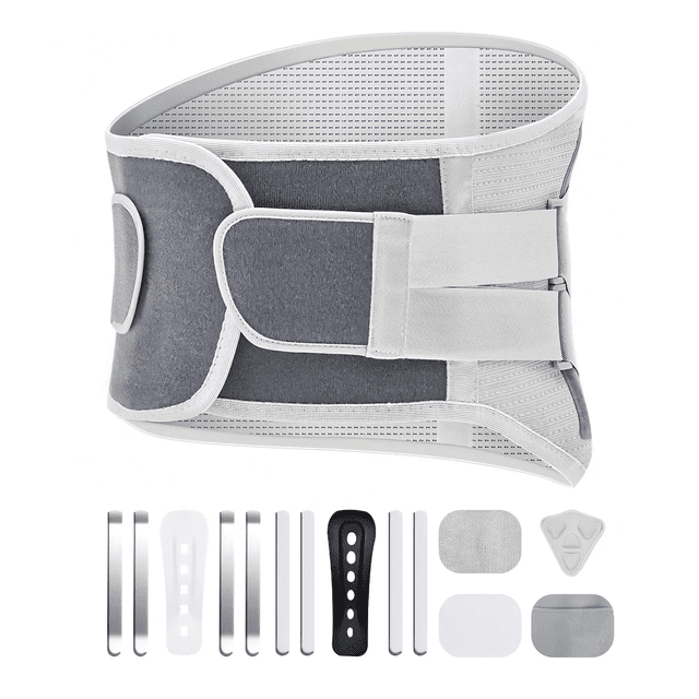 Faja Soporte Sacro Lumbar Con Varillas Ortopedica Lumbosacra talla xl Malubero Gris, Blanco