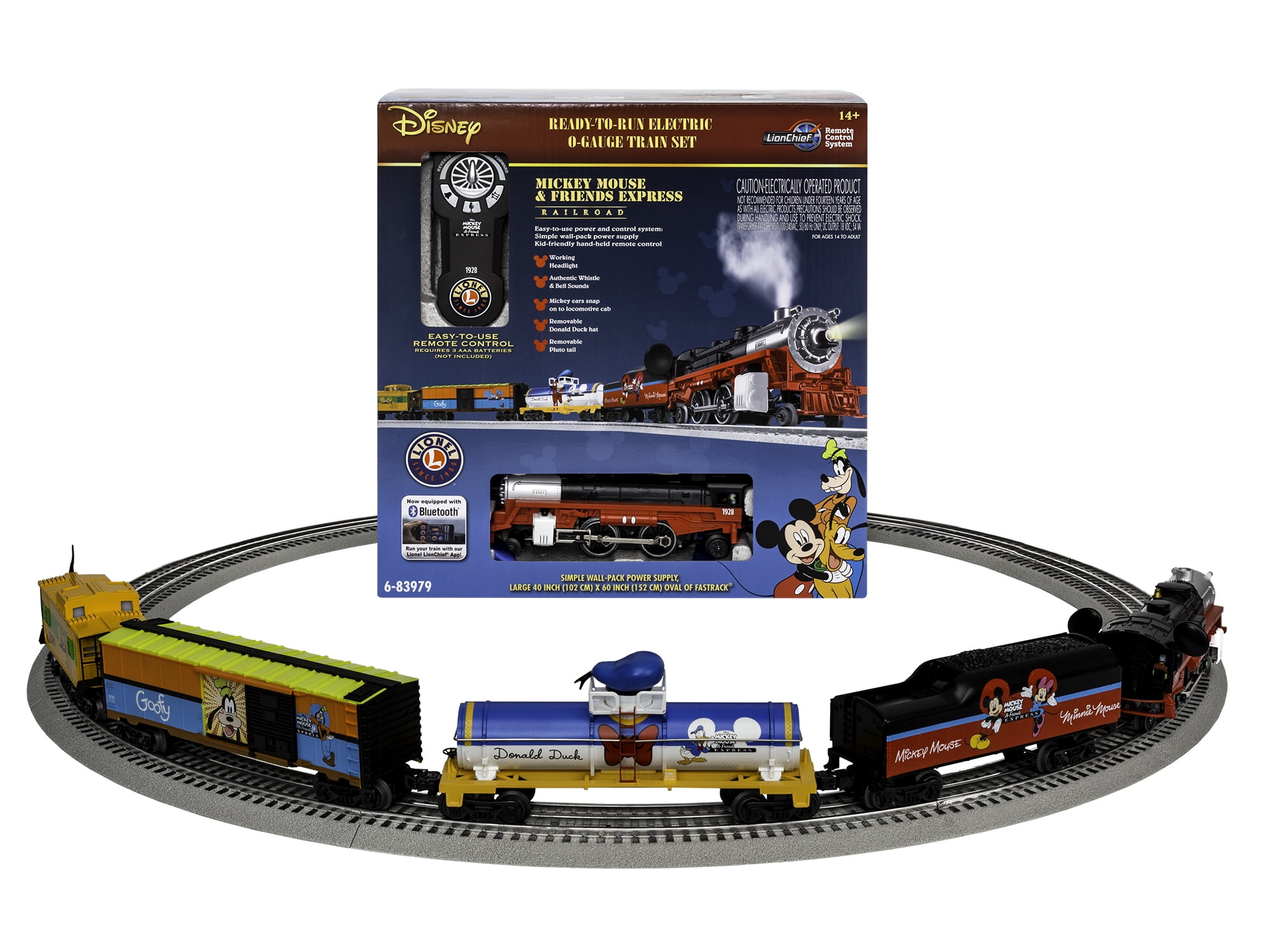 Lionel Train Set Disney Mickey Mouse Express Electric Remote Bluetooth