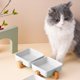 thumbnail image 5 of Cuenco de cerámica para perros y gatos con soporte de madera, juego de cuencos de agua y comida antideslizantes para gatos y perros, 5 of 5