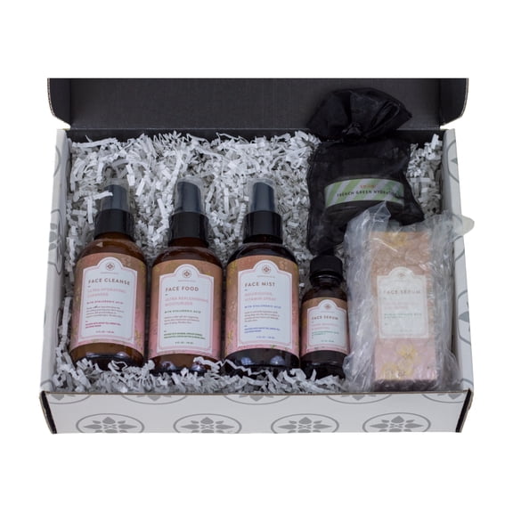 Daily Facial Regimen Set - Cleanser, Moisturizer, Serum, & Mist Skin Care System for All Skin Types - 13 Fl Oz (Pack of 4)