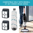 thumbnail image 4 of KEINXS 2 Pack Multi-Surface Brush Rolls and 2 Pack Vacuum Filters For Bissell CrossWave X7 Pet Pro 3277 3011 3279 3055  in One Wet-Dry Series Vacuum, 4 of 6