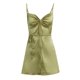 thumbnail image 5 of Moda para mujer Vacaciones Verano Sexy Color sólido Sin mangas AjustableLacing Slim Fit Vestido Pompotops ghjkhdj8818, 5 of 9