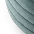 thumbnail image 2 of Vivienne Boho Round Pouf in Turquoise Velvet Fabric, 2 of 7