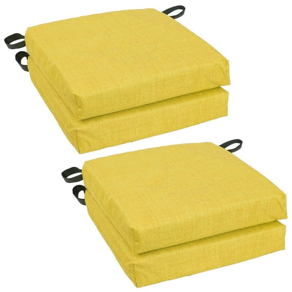 Blazing Needles Set of 4 Outdoor Chair Cushions, Lemon