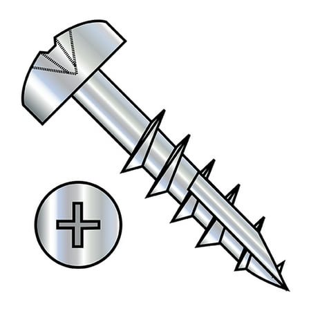 

10-9X1 1/4 Phillips Pan Deep Thread Wood Screw Type 17 2/3 Thread Zinc (Pack Qty 2 000) BC-1020DPP17