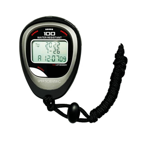 100 Memory Water and Shock Resistant Stopwatch