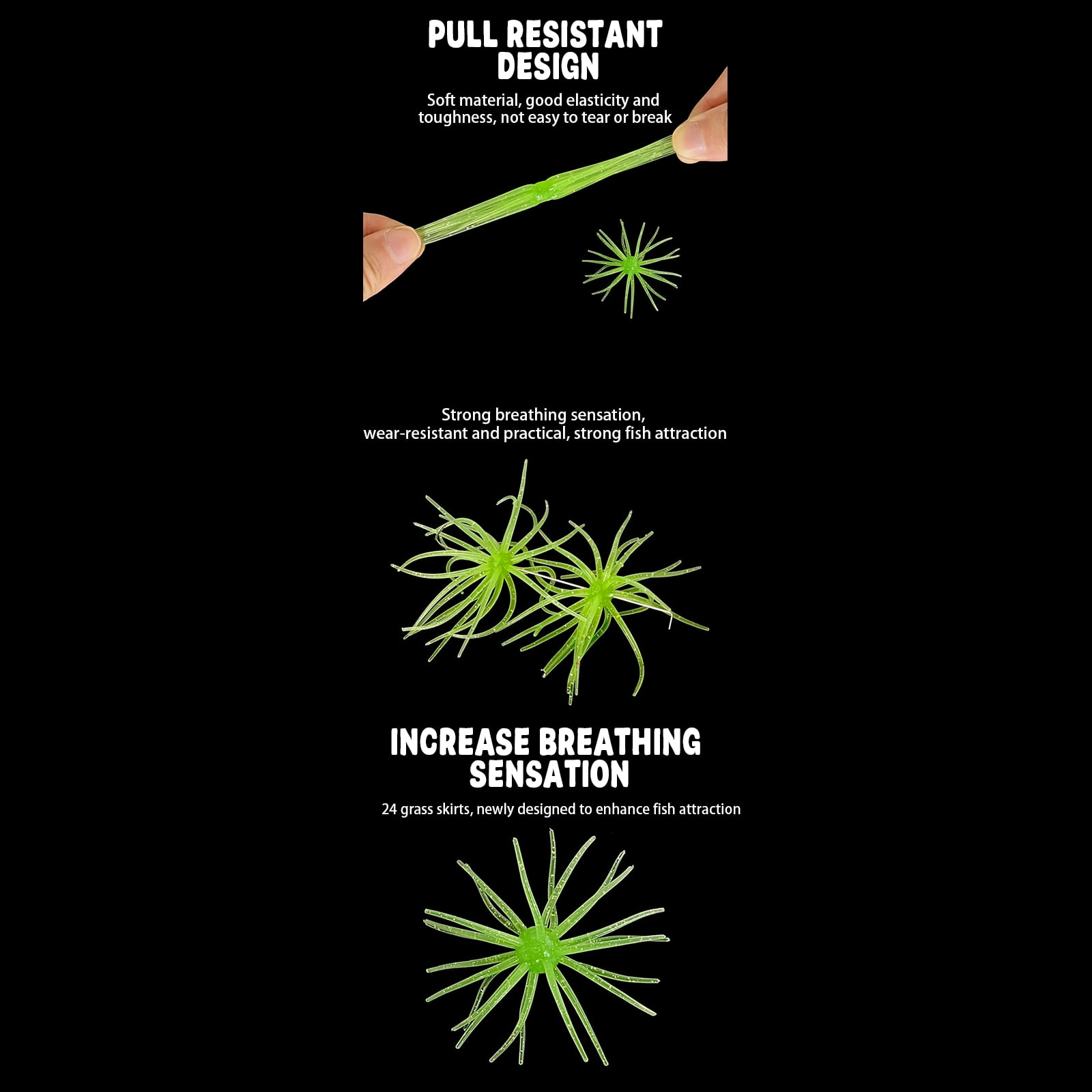 TPE Biomimetic Sea Urchin Fishing Bait – Urchin-Style Soft Lure with Lifelike Action – Floating Bass Fishing Bait – 6 Colors Available – 1 Piece