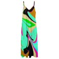 thumbnail image 4 of Nouvelle Robe Moderne Sans Manches à Motif Abstrait Liquide Carré Vert Menthe Multicolore, 4 of 4