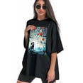 thumbnail image 3 of Plus Size Shirt for Women Black Tops for Women Short Sleeves Shirt for Women Valentine's Day T Shirt Crewneck Shirt for Women XL, 3 of 5