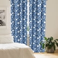 thumbnail image 3 of Ambesonne Botanical 4-Panel Curtains, Floral Forest Leaves Art, 56"x63", Cobalt Blue and White, 3 of 4