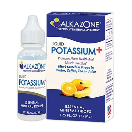 ALKAZONE Liquid Potassium+ Electrolyte Mineral Supplement 1.25 oz / (Best Source Of Potassium Supplement)