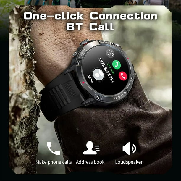 HD Bluetooth Call Smart Watch Men Sports GPS Tracker Heart Monitor 400mAh