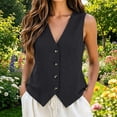 thumbnail image 2 of Women Lightweight Vest Tank Top Summer Slim Fit Sleeveless Lapel Layered No Print Casual Wear, 2 of 6