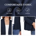 thumbnail image 5 of Asklazy Women's Casual Open Front Cardigan Peplum Knit Sweater,Navy Blue,XL, 5 of 9