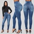 thumbnail image 2 of HAPIMO Rollbacks Women's Skinny Jeans High Rise Embroidery Crop Jeans Junior Slim Fit Stretch Ripped Tapered Jeans Butt Lift Pants Blue XXXL, 2 of 8