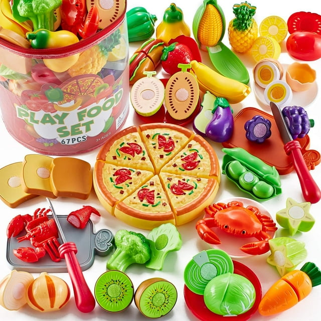 Set de comida Pretend Play Shimirth, 67 unidades, para cocina infantil