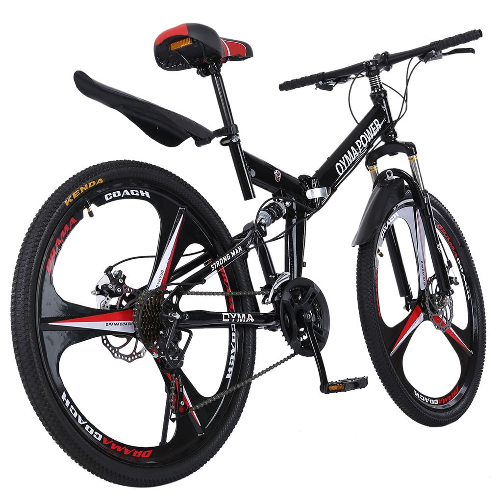 Newdiva Outroad Mountain Bike 21 Speed 6 Spoke 26in Double Disc Brake Bicycle Folding Bike for Adult Teens Ship from US