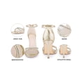 thumbnail image 4 of BLISSFUL STEP Rhinestone Ankle Strap Heel Open Toe Stiletto Heels Sandals for Women Gold (Size 6), 4 of 7
