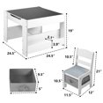thumbnail image 5 of AILEEKISS 4 in 1 Kids Table 2 Chairs Set, Activity Table for Toddler with Storage Shelf, Grey, 5 of 9