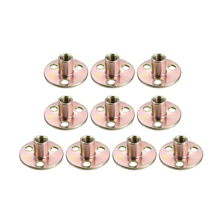 

10Pcs M8x37x2.5mm Brad Hole Tee Nut Carbon Steel Round Screw-In T-Nut