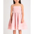thumbnail image 4 of SGMVNU Girls Dress Summer Spaghetti Straps Smocked Ruched A Line Swing Dress Flowy Double Layered Tween Girl Party Dresses, Size 8 Years, Pink, 4 of 8