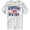 thumbnail image 1 of Aeropostale Mens Puff Paint 1987 New York Graphic Camiseta, Blanco, X-Small Aeropostale Camiseta gráfica, 1 of 1