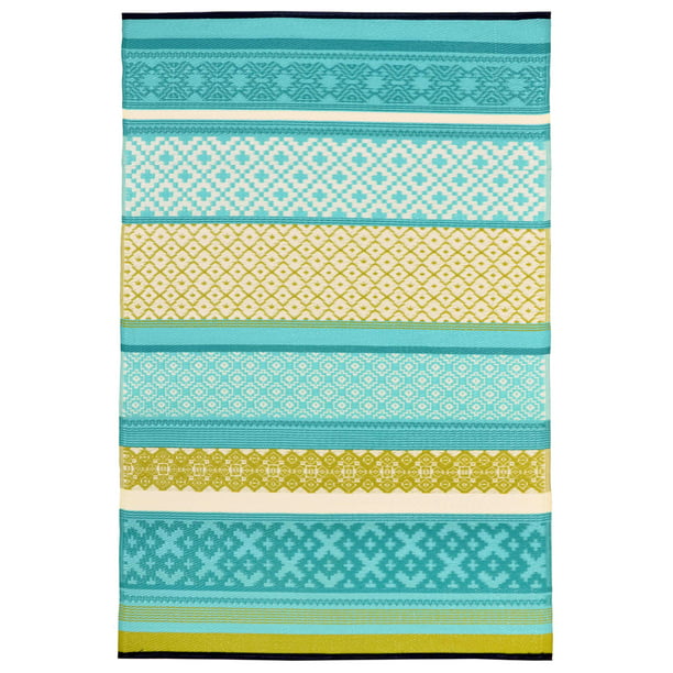 Prime Turquoise Blue Green Outdoor Rug, Turquoise And Yellow Rug