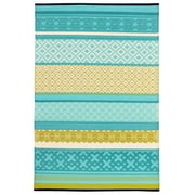Prime Turquoise Blue Green Outdoor Rug - 4 x 6