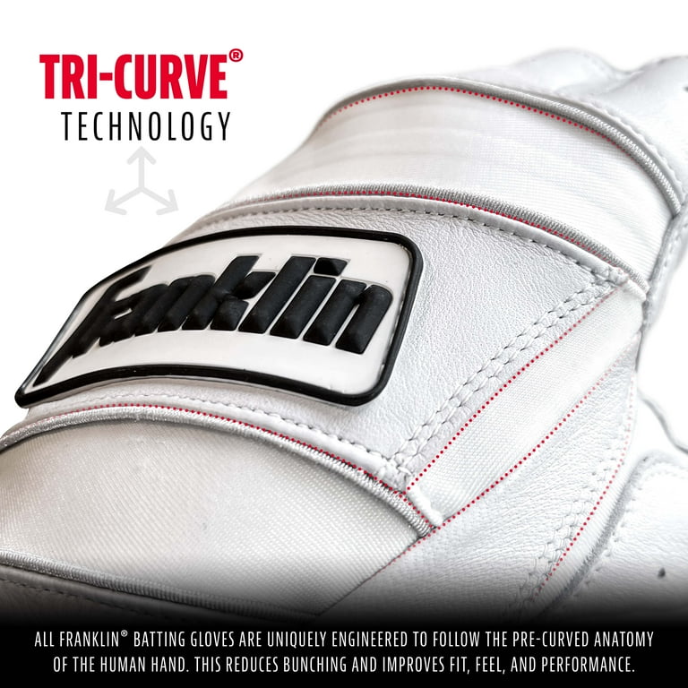 Franklin Sports MLB Medium Batting Gloves, Natural II Pearl and