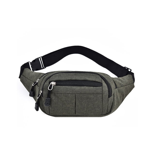 Riñonera Jumpingount de tela Oxford para hombre con cremallera ajustable multibolsillos portátil para hombro bandolera de viaje