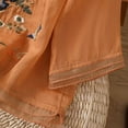 thumbnail image 6 of Womens Linen Tops 3/4 Sleeve Cotton Floral Embroidered Shirts Summer Dressy Casual Boho Blouses Loose Fit Tunic shirt Saffron 2XL, 6 of 6