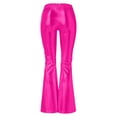thumbnail image 4 of Womens Plus Size Pants Shiny Metallic Flared High Waisted Stretchy Bottom Wide Leg Trousers Loose Casual Leggings for Women RD2 M, 4 of 4