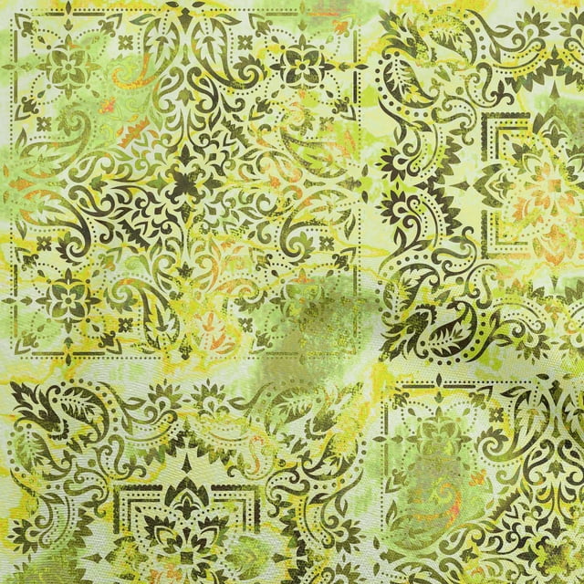 oneOone Polyester Spandex Lime Green Fabric Asian Fabric For Sewing Printed Craft Fabric By The Yard 56 Inch Wide
