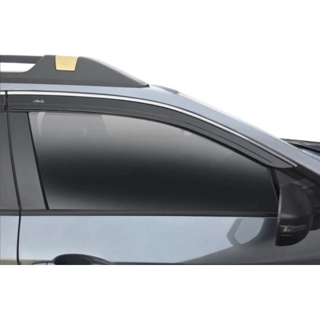 Auto Ventshade Rainguard 794057 Ventvisor; Aerodynamic Design; Low Profile; In-Channel; Smoke With Chrome Trim; Acrylic; Set Of 4; With Mounting Hardware