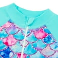 thumbnail image 4 of GYRATEDREAM Toddler Baby Girl One Piece Swimsuit Kids Mermaid Zipper Long Sleeve Swimwear Girls UPF Sun Proction Rash Guard Bathing Suit for 4-12 Years, 4 of 8