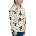 thumbnail image 5 of Naloa Flower Leaves Teenage Zipper Hoodie, Long Sleeve Zip Up Hoodies Casual Jackets Tops for 7-12 Years-Medium, 5 of 6