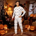 thumbnail image 6 of HTHLVMD Pumpkin Bat Pajamas, Family Matching Loungewear, Halloween Home Pjs, Halloween White Base Mini Pumpkin Bat Allover Family Matching Pajamas Set, Long Sleeve Crew Neck 2pcs Sleepwear, S, 6 of 6