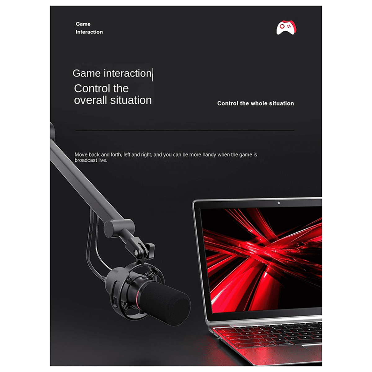 Dynamic Microphone XLR Connect 48V Sound Card Recording Douring and Singing Equipment USB Computer Game Live Microphone