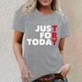 thumbnail image 2 of Just for Today T-Shirt Femme 2026 Été Décontracté Manches Courtes Col Rond Anniversaire Sobriété Récupération Graphique, 2 of 4