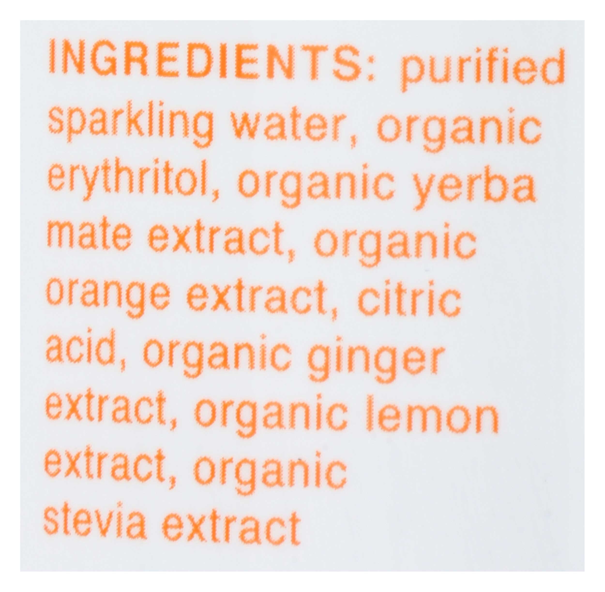 Clean Cause Organic Zero Calorie Orange Ginger Sparkling Yerba Mate, 16 Fluid Ounce -- 12 per Case.