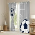 thumbnail image 3 of Feelyou Cartoon Football Rugby Black Out Curtains, Soccer Sports Lover Curtains Pack of 2 (42x63 Each), Teens Kids Boys Girls Bedroom Curtains, Black Out Curtains Decor, 3 of 6