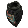 thumbnail image 1 of Women Feather Print Cotton Winter Warm Button Up Scarf, 1 of 3