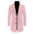 thumbnail image 5 of INSPIRE CHIC Men's Coat Notched Lapel Single Breasted Mid-Weight Long Sleeve Coat L Pink, 5 of 7