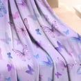 thumbnail image 3 of Purple Butterfly Pattern Blanket,Comfortable Soft Flannel Throw Blanket,All Season,Warm Lightweight Blankets for Sofa Bed Couch Living Room Chair,50"x60", 3 of 4
