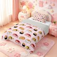 thumbnail image 2 of meiyoeat Sushi Cat Pattern Twin Comforter Sets,Cute Kitten Food Print Bedding Set,Light Gray Reversible,2-Piece,1 Comforter and 1 Pillowcase, 2 of 7